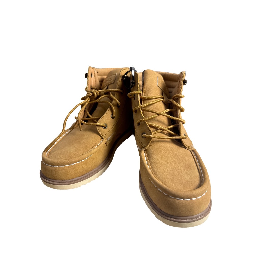 Levi's Dean Kids Lace Up Moc Toe Ankle Casual Boots Brown Size 3.5 New No Box